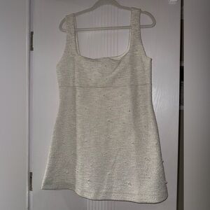 H&M Cream Textured Mini Dress